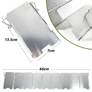 Wholesale 9 Plate Folding Gas <b>Stove</b> Windshield Aluminum Outdoor <b>Camping</b> <b>Cooking</b> burner Windproof Screen - Product Image 4