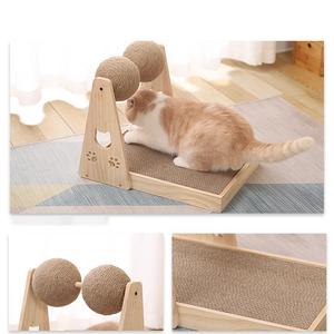 Holz Sisal Ball Plattenspieler Grind <span class=keywords><strong>The</strong></span> Claws Interaktive Kätzchen Cat Scratcher Board Katzen spielzeug - Product Image 5
