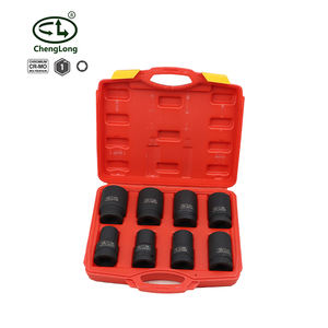 Jeu de douilles à percussion 8Pcs Outils à main noirs Cr-V Douilles de réparation automobile pour les conversions de tournevis à percussion - Product Image 2