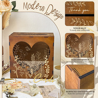 Boîte de rangement créative en bois découpée au laser pour cartes postales, cartes de vœux et cartes de signature de banquet de mariage, design assemblé