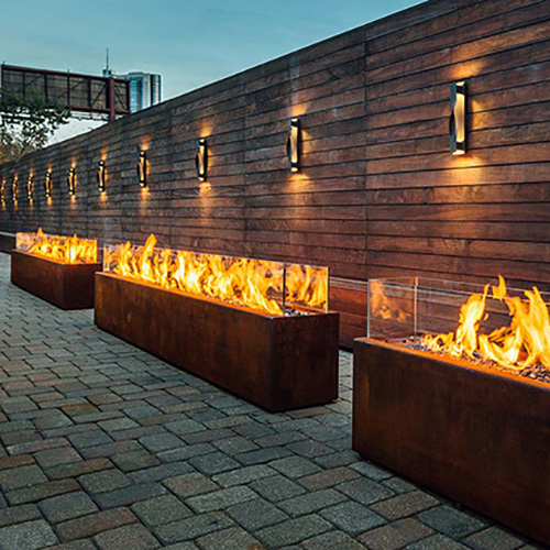 Fire Bowl Outdoor Gas Fire Pit tavolo da fuoco in acciaio Corten