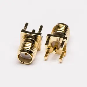 RF Coax SMA Connector High Votage Golden Male Female Protection Through Hole for K Angled PCB Panel Mount Mounting DOSIN