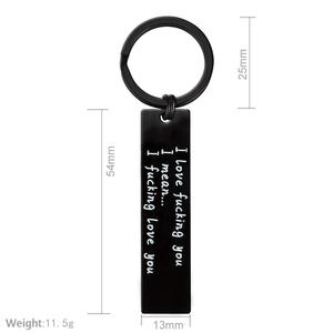 سلسلة مفاتيح محفورة بالليزر من الفولاذ المقاوم للصدأ شخصية من الشركة المصنعة في الصين ، قلادة حقيبة مخصصة - Product Image 2