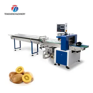 Travesseiro automático horizontal, máquina de embalagem de feijão para frutas e vegetais, folheiros, processador de alimentos