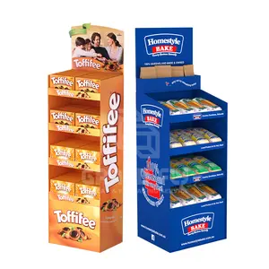 Supermarkt Aangepaste Kartonnen Retail Pos Plank Display Stand Golfdocument Vloer Kartonnen Verlader Display Rekken