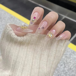 TSZS 10 pz/borsa popolare marinaio a forma <span class=keywords><strong>di</strong></span> luna 3D lega rosa rosa colore rosa Shinny smalto zircone marinaio luna Nail Art decorazione - Product Image 3