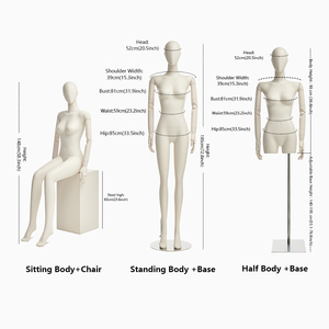 Manơcan nữ cao cấp toàn thân đứng & ngồi, manơcan nữ nửa thân, manơcan trưng bày quần áo cửa hàng thời trang - Product Image 2