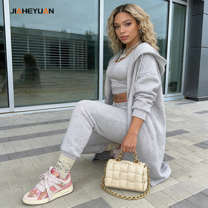 Set Loungewear Personalizzato in 2 Pezzi, Abbigliamento Streetwear da <span class=keywords><strong>Donna</strong></span>, Tuta di Alta Qualità in Pile, Felpa Oversize con Cappuccio e Pantaloni della Tuta - Product Image 1