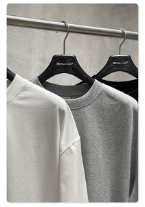 T-shirt Maschile Casual a Maniche Corte con Design Ampio e Collo Tondo, 240G, Stile Americano, Produzione Personalizzata - Product Image 4