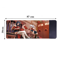 Grand tapis de souris de jeu à motif de dessin animé, lisse, résistant à la chaleur, lavable, avec bords cousus