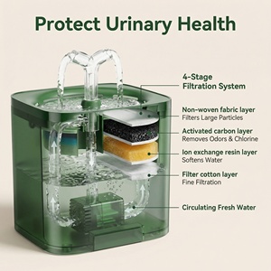 Fontanella per Gatti <span class=keywords><strong>con</strong></span> Sensore di Movimento da 2L |   Distributore d'Acqua Automatico Ultra-Silenzioso per Animali Domestici |   Distributore d'Acqua Intelligente per Cani a Batteria - Product Image 5