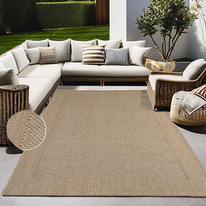 Tapis d'appoint personnalisé en jute, style shaggy abstrait, tissage plat, lavable, pour salon et extérieur - Product Image 2