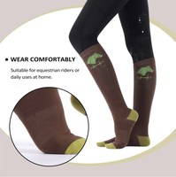 Chaussettes d'équitation colorées extensibles et respirantes unisexe Chaussettes de compression équestres évacuant l'humidité