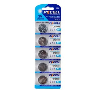 Pkcell 210mah 3v cr2032 ליתיום ככפתור ליתיום תא מטבע סוללה עבור מכשיר רפואי