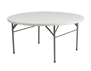 Vente en gros en usine <span class=keywords><strong>Table</strong></span> <span class=keywords><strong>ronde</strong></span> <span class=keywords><strong>pliante</strong></span> en deux de 5 pieds <span class=keywords><strong>Table</strong></span> portable facile à nettoyer pour une utilisation en extérieur - Product Image 1