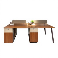 Poste de travail de bureau individuel moderne en bois avec cloison de séparation et table, ensemble de mobilier pour employés, vente en gros