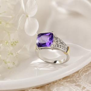 Anello Stile Viola, Anello Personalizzato alla Moda per Donne, Elegante Accessorio Stile Fidanzamento - Product Image 6