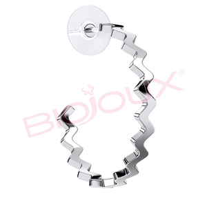 Boucles d'oreilles créoles géométriques Biojoux PANAY en acier inoxydable 25 mm pour femmes, tendance, mignonnes, hypoallergéniques, pour les fêtes - Product Image 1