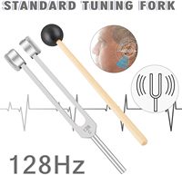 Custom OEM Brand 128 Hz Tuning Fork Metal Hammer Cleaning Cloth Musical Instruments Teaching Meditation Sound Therapy Accessory