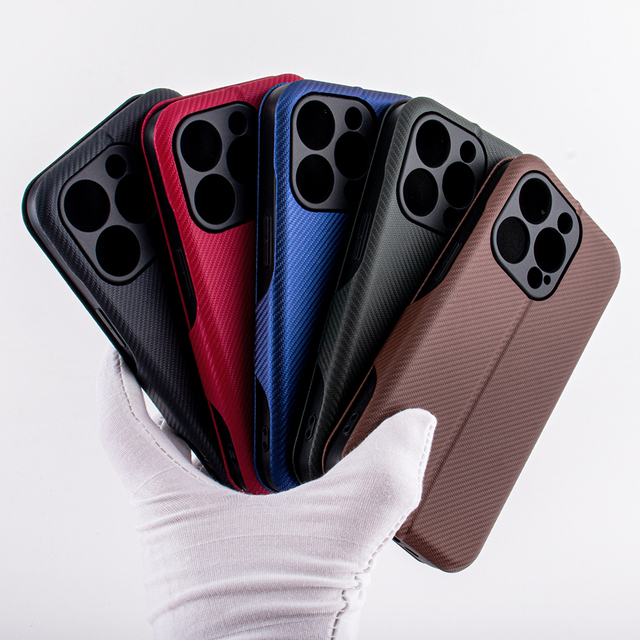 Luxury Premium Vegan Leather Business Elegant PU Slim Thin Flip Phone Cover for iPhone 12 13 14 15 Pro Max Plus