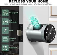 Home Security Door Password Lock Biometric Smart Lockup Wifi Mobile Phone Tuya Fingerprint Door Lock Black Silver