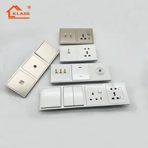 Hotel Switches socket Wholesale Durable Multi Electronic Light Switches White PC Phosphor Copper 220V-250V 86mm*86mm