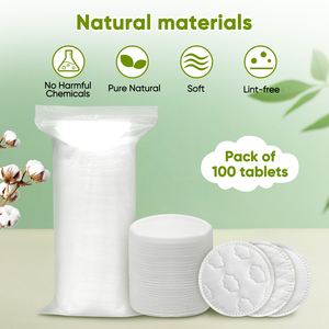 Lot de 3 tampons démaquillants jetables en <span class=keywords><strong>coton</strong></span> avec boîte de <span class=keywords><strong>rangement</strong></span> pour le démaquillage, certifiés OEKO-TEX, écologiques - Product Image 4