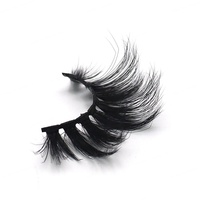 Faux cils en vison naturel 3D faits à la main, 25 mm, volumineux, avec logo personnalisé, fourrure noire croisée, vente en gros