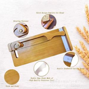 มีดหั่นขนมปังไม้พร้อมเขียง ใบมีดสแตนเลสสำหรับหั่นชีส - Product Image 1