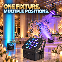 Lot de 12 projecteurs LED PAR sans fil RGBW 4-en-1 100W DMX512 3 broches pour événements et mariages