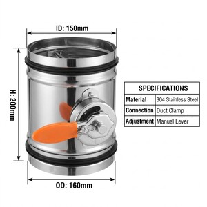 Regulador de Flujo de Aire Manual de Acero Inoxidable 304 con Anillo de Sellado, Ajustador de Viento, Compuerta de Ventilación Neumática - Product Image 3
