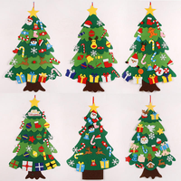 Cadeaux à suspendre au mur de la porte, arbre de Noël en feutre avec 40 ornements DIY