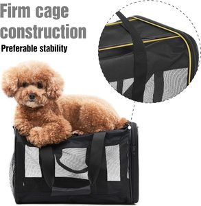 Transportín de viaje para mascotas, bolsa portátil de lado suave para gatos, perros pequeños, gatitos o cachorros, 17 lbs <span class=keywords><strong>Max</strong></span>, plegable, duradero, aprobado por la aerolínea - Product Image 5