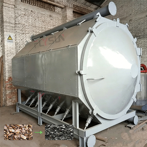 Machine de carbonisation horizontale à conception hermétique, four à charbon horizontal pour la production de biochar à partir de coques de noix de coco et de coques de palmier - Product Image 1