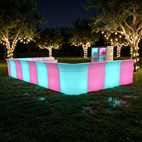 Tables de bar en plastique avec éclairage LED moderne, meubles rechargeables pour hôtels, centres commerciaux, élégantes, pour bars à cocktails, cafés, design de comptoir de bar
