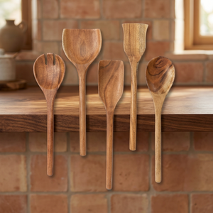 Cucharas de Madera Hechas a Mano al por Mayor, Aptas para Alimentos, Lacadas, Utensilios de Cocina para Servir, Precios Competitivos al por Mayor - Product Image 3