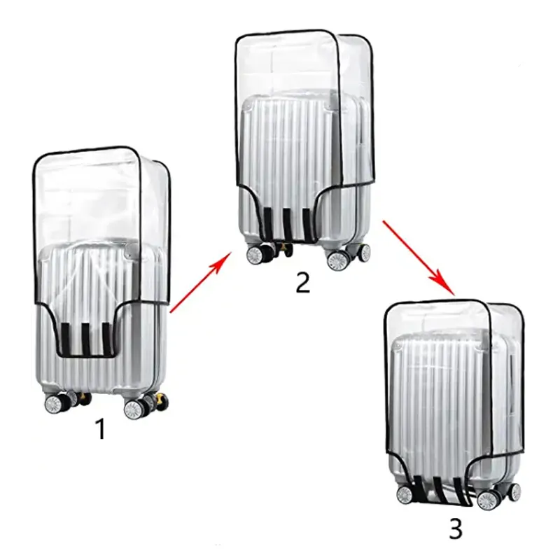 Protectores de PVC para maleta con ruedas, cubierta de equipaje transparente de 20, 22, 24, 26, 28, 30 y 32 pulgadas
