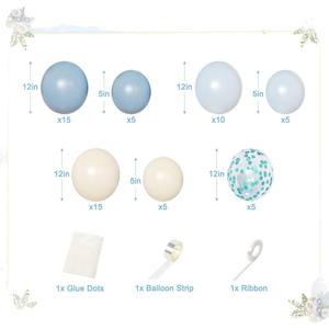 Ensemble d'arche de ballons bleus de 12 pouces avec <span class=keywords><strong>guirlande</strong></span> de lettres, écologique, facile à assembler, décorations pour fête d'<span class=keywords><strong>anniversaire</strong></span> - Product Image 3