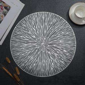 Decoración de mesa ahueca hacia fuera el oro metálico vacaciones boda recepción cargador placas esteras vinilo PVC manteles individuales - Product Image 3