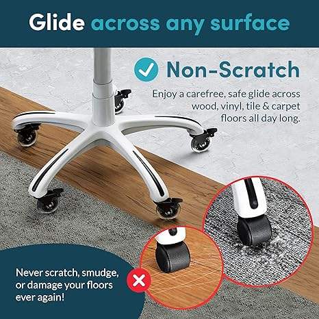 Lockable Office Chair Wheels Replacement 11*22mm Rubber Wheel with Brake for Game Chairs Universal Fit 3Inch Chair Caster