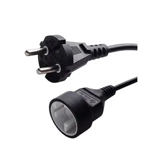 VDE Approval European 2 Pin 10A 250V Plug H05VV-F Power Cord for Electric Skillet