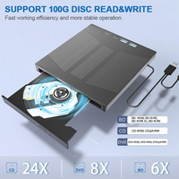 Unidad de Blu-Ray Externa 7 en 1, USB 3.0, Tipo-C, Lector/Grabador de Tarjetas SD/TF, Compatible con Discos de 100G, para Windows, Mac, Linux, Laptop y Computadora de Escritorio