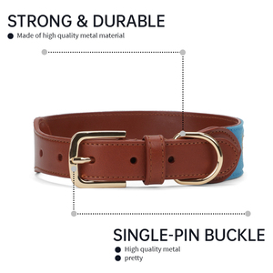 Set di Guinzaglio e Collare per Cani in Pelle con Logo Ricamato Personalizzabile di Grande Successo - Product Image 2