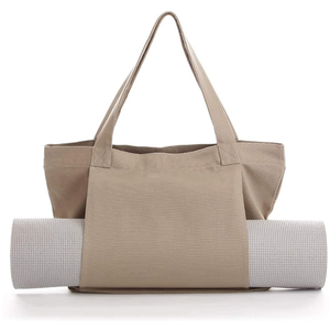 CZFIT Custom Logo <b>Large</b> Yoga Accessories Gym Cotton Beach Shoulder Canvas Yoga Tote Bag with Yoga <b>Mat</b> Carrier - Product Image 5