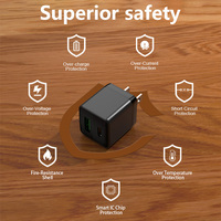 Chargeur mural rapide Schitec ultra fin 20W avec prise américaine, double port Type A+C, avec câble de 1m, universel pour appareils mobiles intelligents