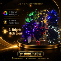 IP67 Wasserdichte Verbindbare LED-Lichterketten Schwarzes Gummikabel Mehrfarbige Außen-Garten-Weihnachts-Festliche Dekorative Beleuchtung