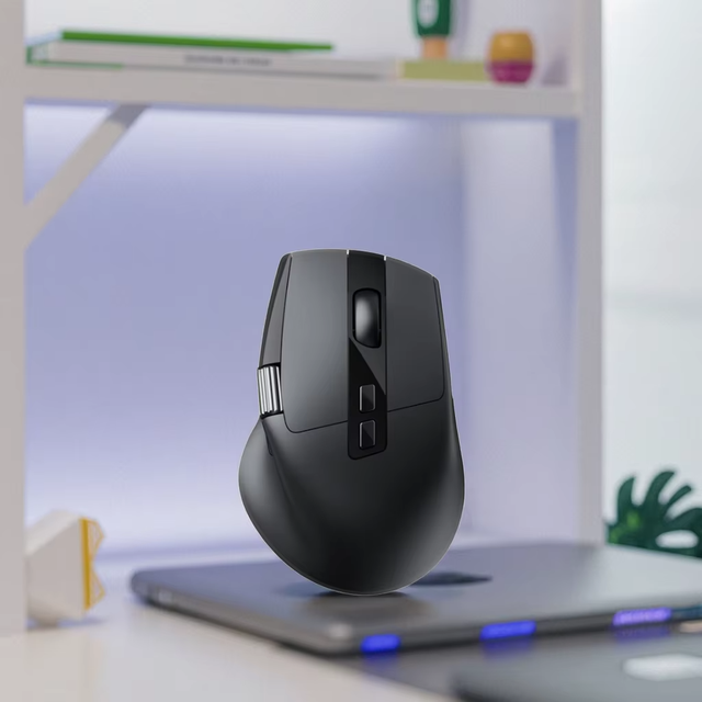 OEM ODM Mous Factory 2.4GHz Wireless Ergonomic Office Mouse USB Interface Metal Four-Way Fast Wheel 6-Button Right-Handed