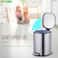 Poubelle à pédale en acier inoxydable pour la maison, poubelles en métal à fermeture douce avec structure à pédale