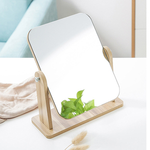 Gadis penggunaan rumah cermin rias kayu meja rias bingkai kayu cermin berputar dengan fitur pribadi - Product Image 3