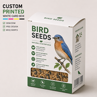 Boîte d'emballage en carton pliable blanc robuste en carton FBB, avec logo personnalisé imprimé, recyclable, pour emballer des aliments pour oiseaux en vrac
